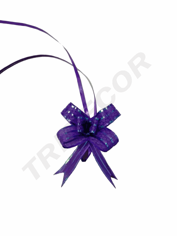 Laço Roxo Fino com Listras