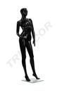 Maniquí de Mujer Negro Brillo Con Rostro