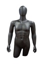 Glossy Dark Gray Male Mannequin With Head