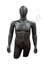 Glossy Dark Gray Male Mannequin With Head