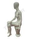 Maniquí De Mujer Sentada Sin Rostro Blanco Brillo