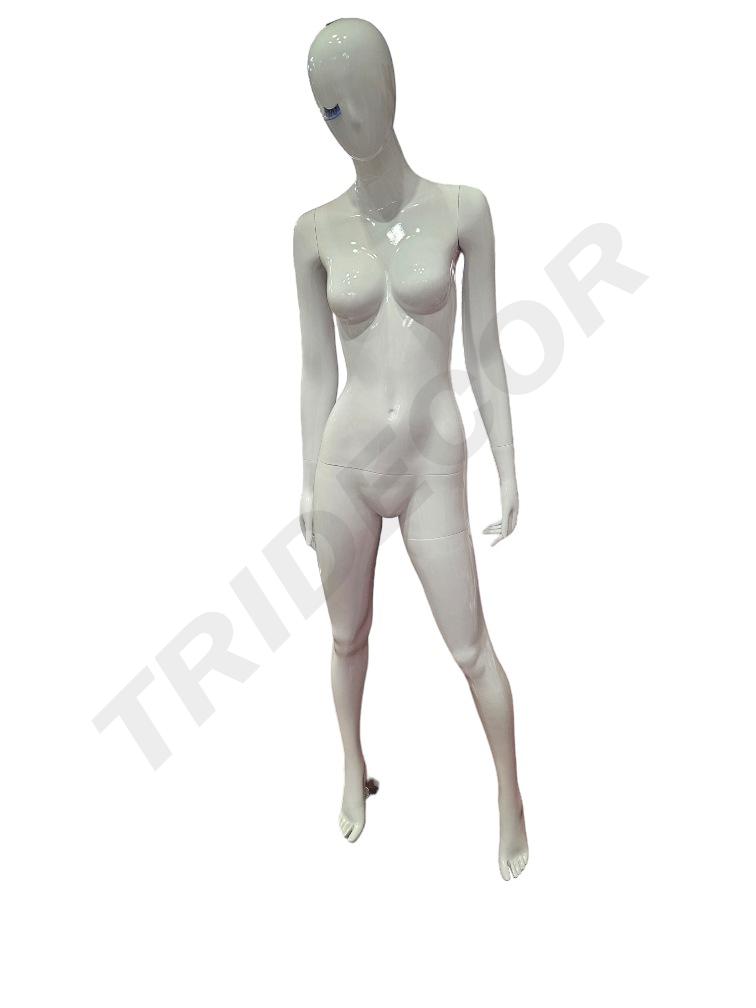 Manequim feminino branco brilhante