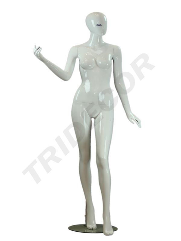 Manequim feminino branco brilhante