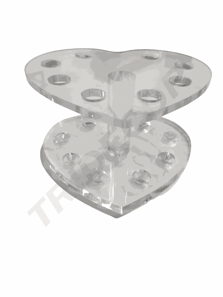 亚克力桃心眉笔展示架Expositor Acrilico Para Pluma De Maquillaje Forma De Corazón