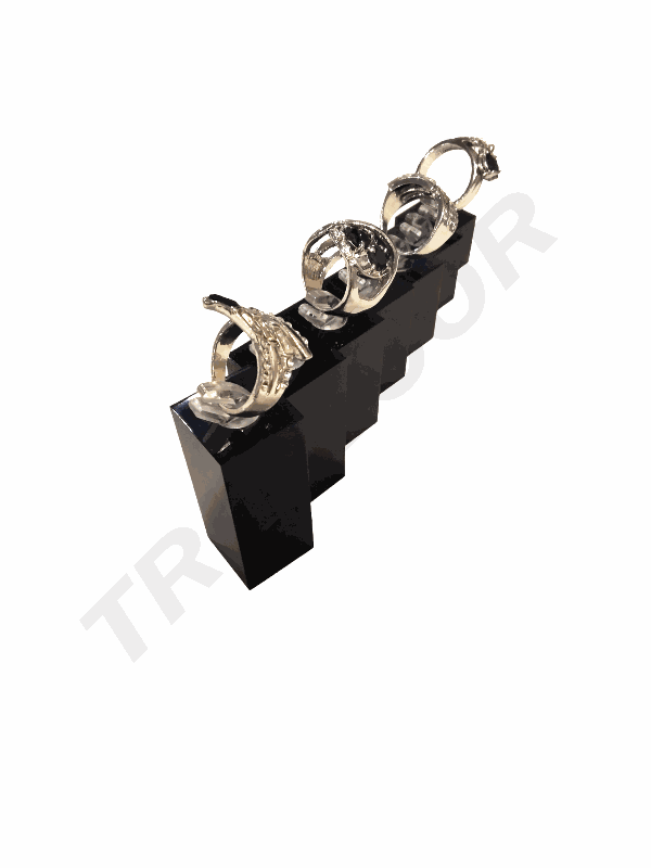 Black Acrylic Jewelry Display Square Columns