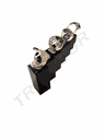 黑色方柱形亚克力七件套戒指架Expositor Joyería Acrilico Negro Columnas Cuadradas