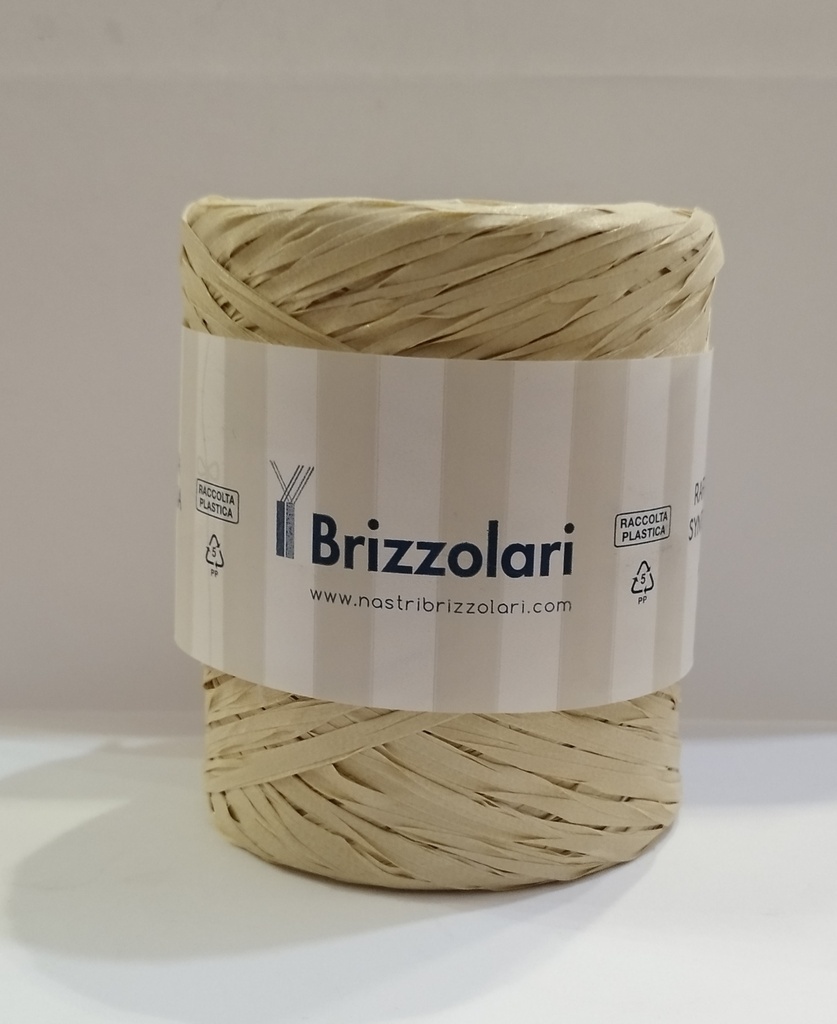 Beige Raffia Ribbon Roll 5 mm 200 m