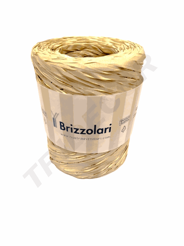 Beige Raffia Ribbon Roll 5 mm 200 m