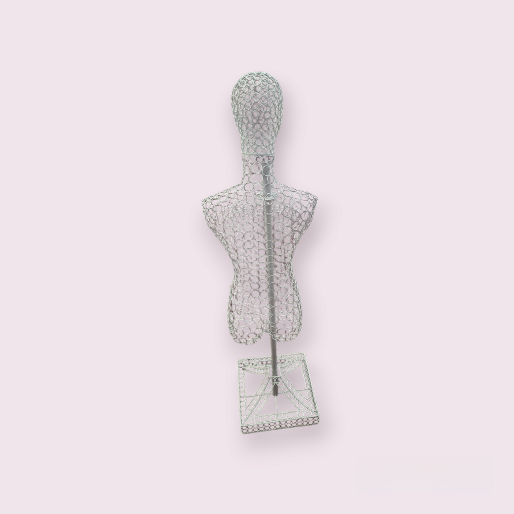 女模特带头亚白 配底座 Busto de mujer con base de alambre blanco