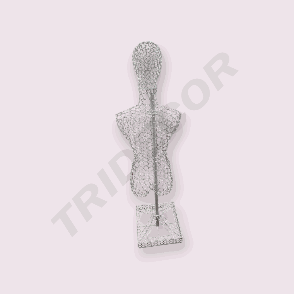 Maniqui Busto De Mujer Metálico Color Blanco