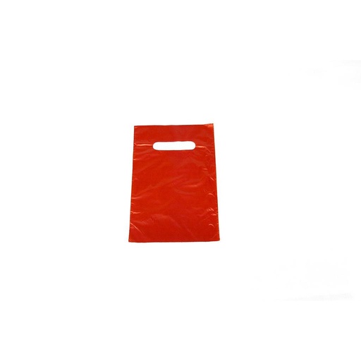 Red bag with die-cut handle 16X25 cm 100 units