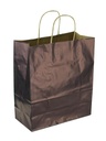 Dark blue kraft paper bag with curly handle 30X24X11 cm 25 units