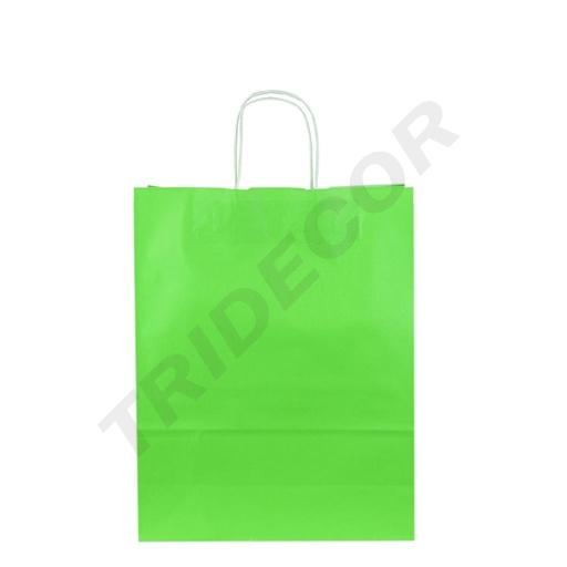 Light green paper bag with curly handle 41x32x13cm 25 units