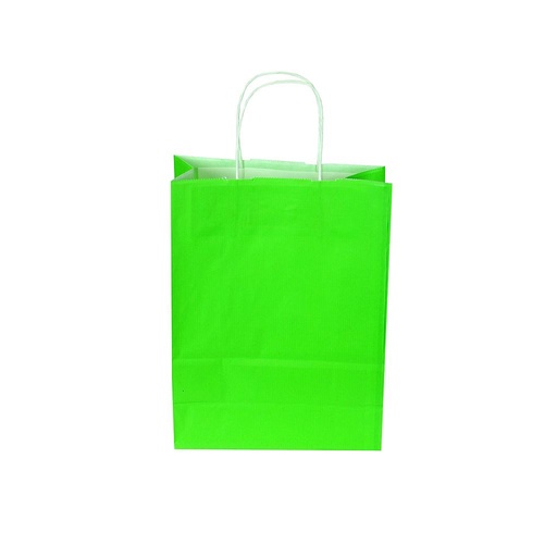 Bolsa De Papel Verde Claro Con Asa Rizada 29X22X10 Cm 25 Unidades