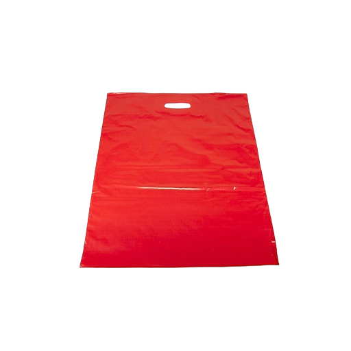 Red tote bag with die-cut handles 50X60 cm 100 units