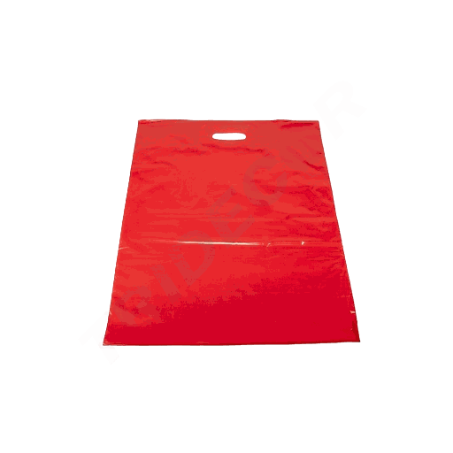 Saco tote vermelho com alças recortadas 50X60 cm 100 unidades