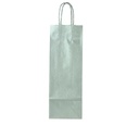 Paper bag with silver drawstring handle for wine bottle 36X13+8.5 cm 25 units