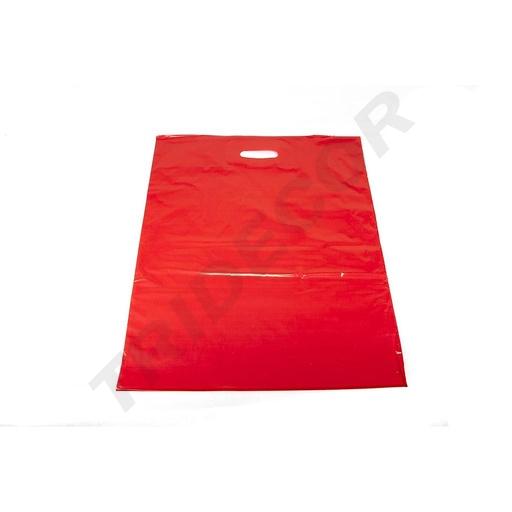 Sac roșu cu mânere decupate 35X45cm 100 de unități