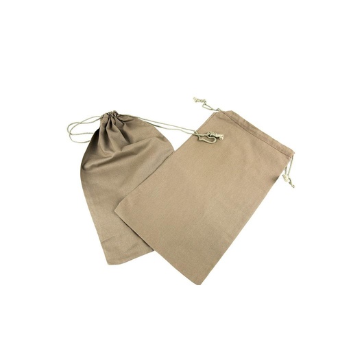 Brown linen bag with drawstring closure 35X21 cm - 12 units