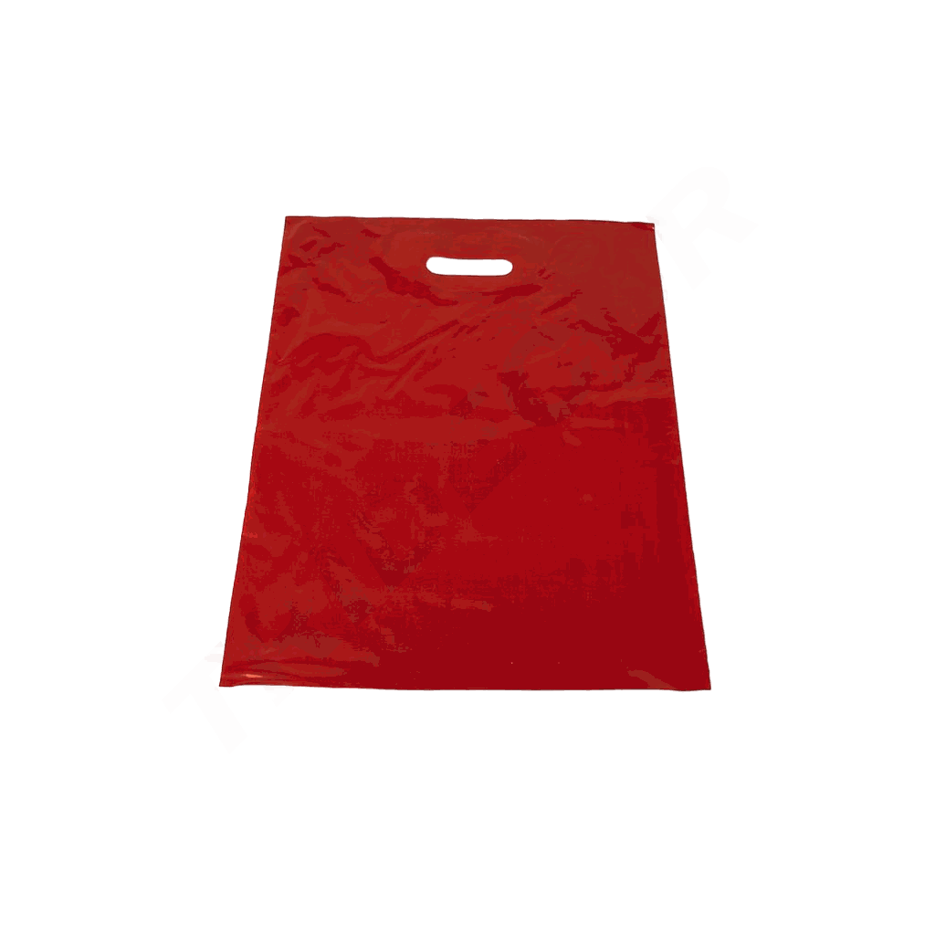 Sac rouge avec poignées découpées 40X50 cm 100 unités