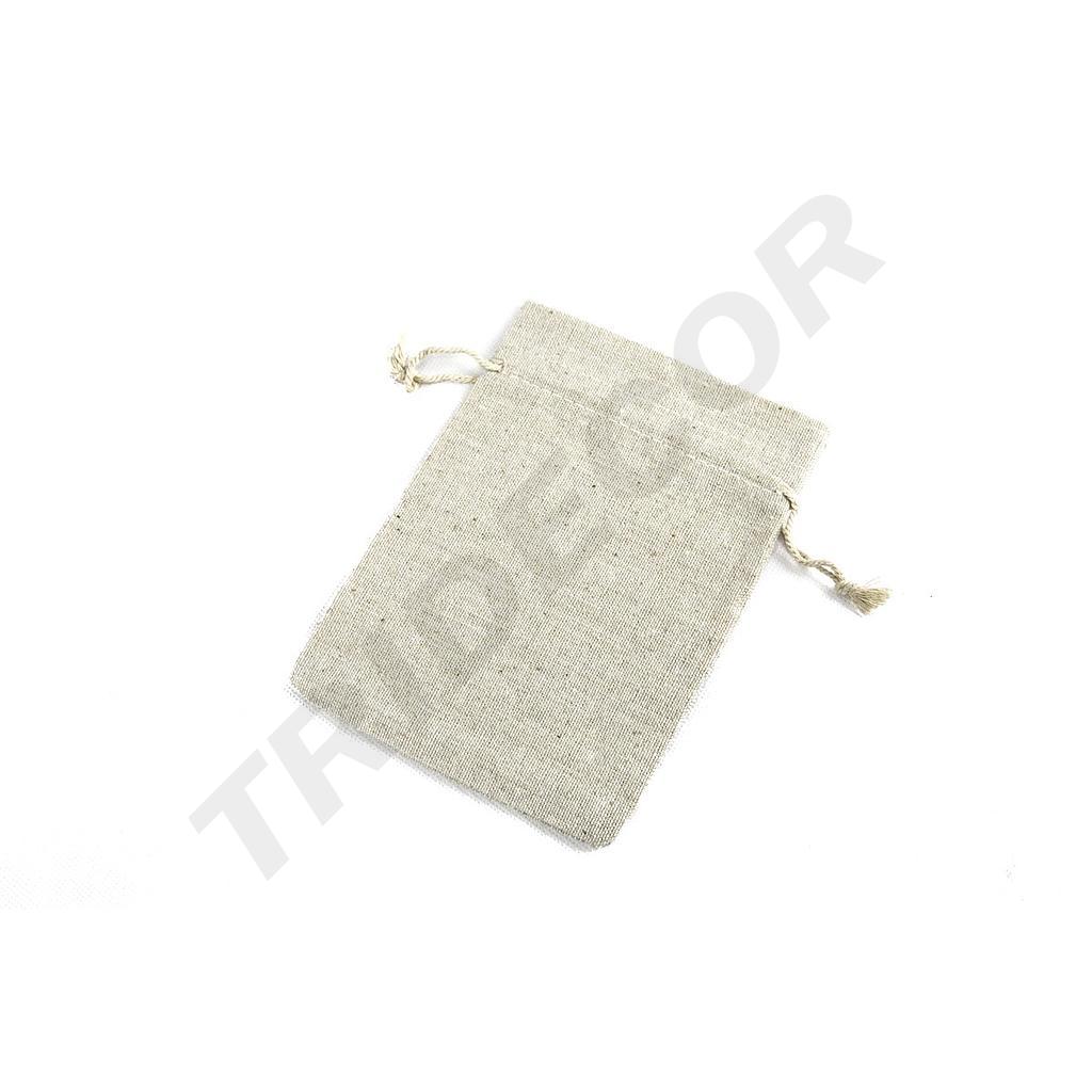 Bolsas Con Cierre Cordón En Tela de Lino 16x12 Cm