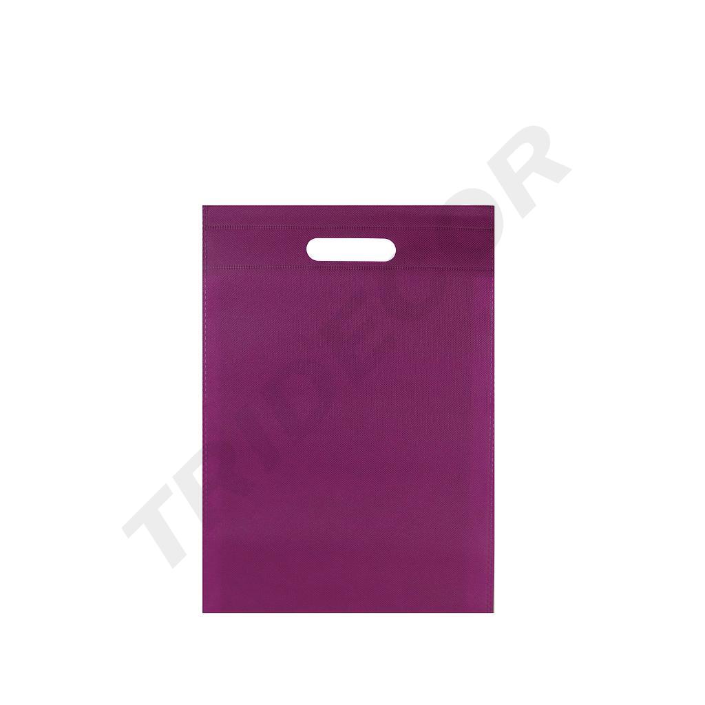 Bolsa De Tela Con Mango Troquelado Color Fucsia 100G 25X35Cm 25 Unidades/Paquete 40 Paquetes/Caja