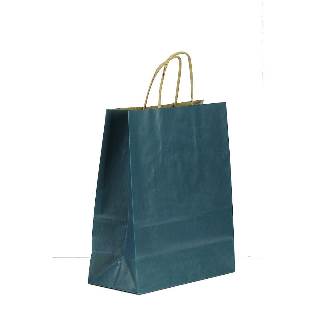 Blue Kraft Paper Bags 37X27+12cm 25 units/Pack