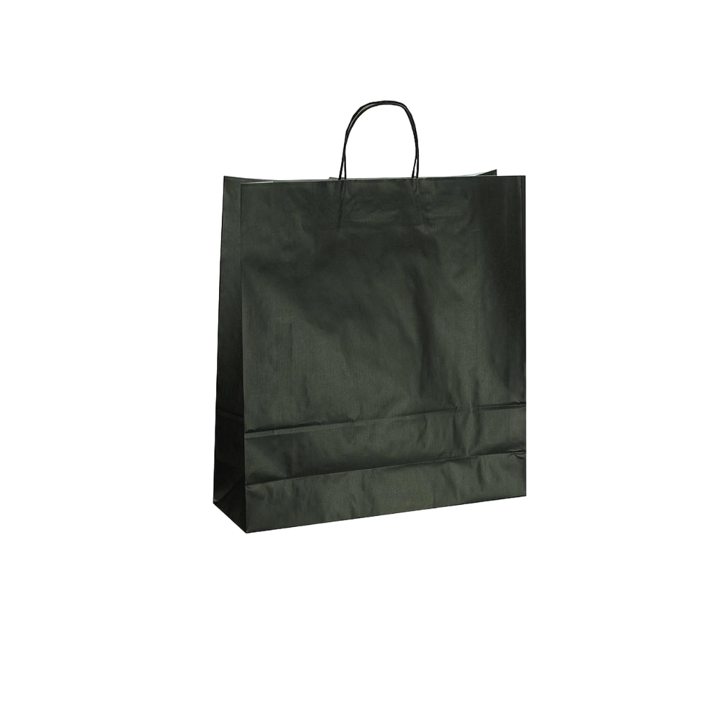 Black Paper Bag with Curly Handle 22X10X29 CM - 25 Units