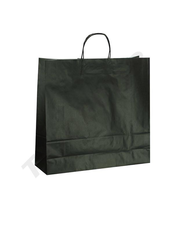 Schwarze Papiertüte mit lockigem Griff 22X10X29 CM - 25 Stück