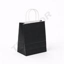 Sac de hârtie negru cu mâner ondulat 22X10X29 CM - 25 de unități