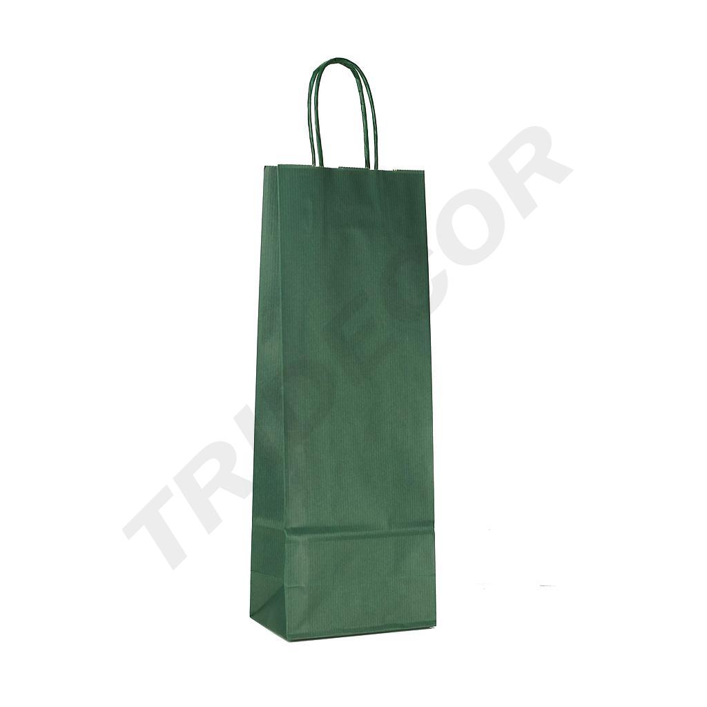 Bolsas de Papel Kraft Asa Rizada 39X14+8.5 Cm Color verde 25 Und
