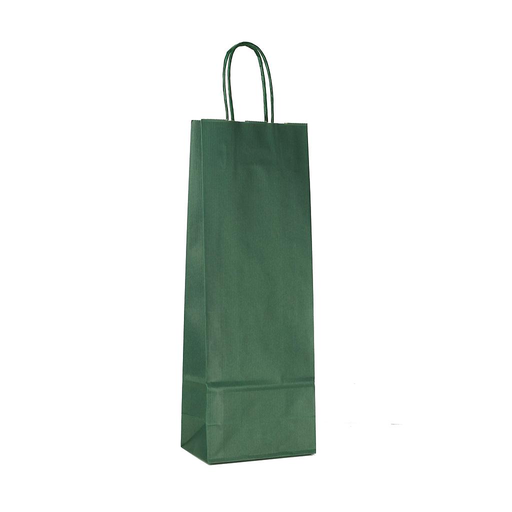 Sac pentru sticle din hârtie Kraft cu mâner răsucit, Varde, 39x14+8.5 cm, pachet de 25