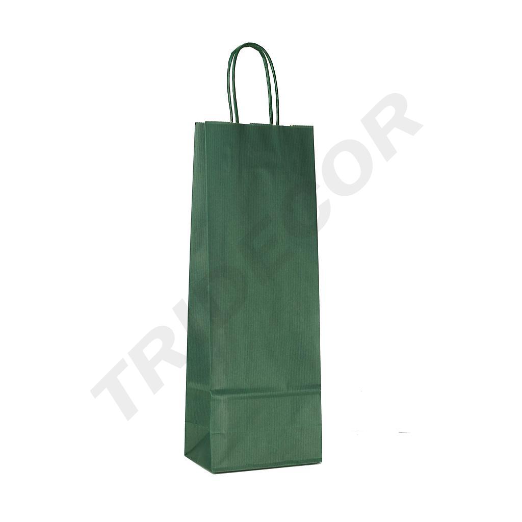 Sac pentru sticle din hârtie Kraft cu mâner răsucit, Varde, 39x14+8.5 cm, pachet de 25