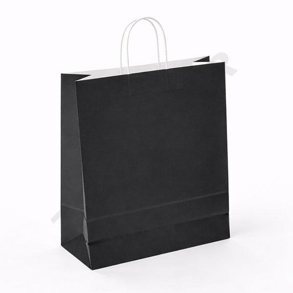 Black curly handle cellulose paper bag 45X15X49 25 units
