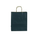 Borsa di carta Kraft blu scuro con manico arricciato, 45X15X49 cm, 25 pezzi