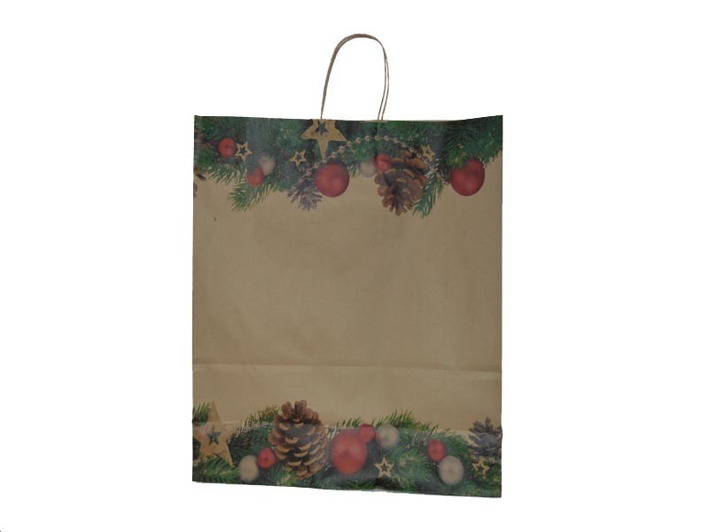 圣诞纸袋Bolsa Papel Navidad Kraft 45X15X49cm 25/Pq 200/caja