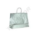 Bolsas de papel de celulosa con asa de cordón plata 35X13X31 cm