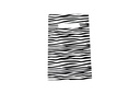 16X25cm Zebra Print Plastic Bag with Die Cut Handle, 100pcs