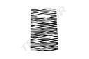 Borsa in plastica a stampa zebra 16X25cm con manico ritagliato, 100 pezzi