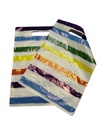 Saco de plástico com alça recortada arco-íris 35x45 cm 100/unidade 10 unidades/caixa