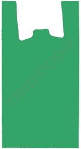 Bolsa De Plástico Tipo Camiseta Verde 70% Reciclada 42X53 Cm