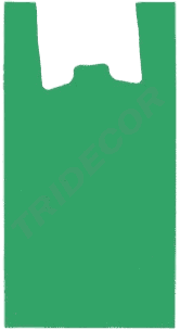 Bolsa de plástico tipo camiseta verde 70% reciclado 42X53 cm 0101054