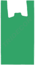 Sacchetto di plastica tipo T-shirt verde 70% riciclato 42X53 cm
