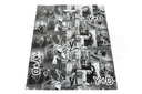 Plastic bags with die-cut handle in black and white photos 50X60 cm - 100 units