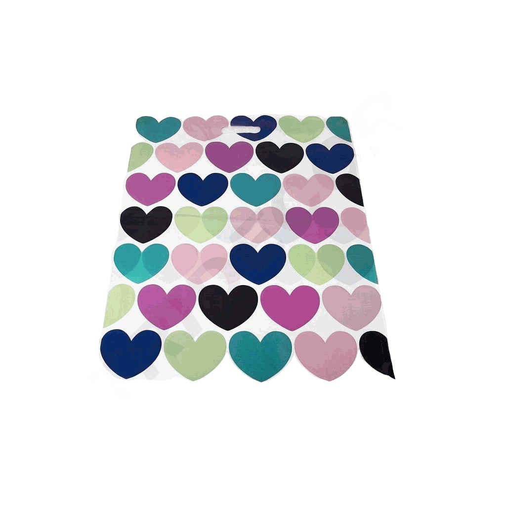 Bolsa De Plástico Con Asa Troquelada 40X50 Cm Corazones 100/Unidad 10 Paquetes/Caja