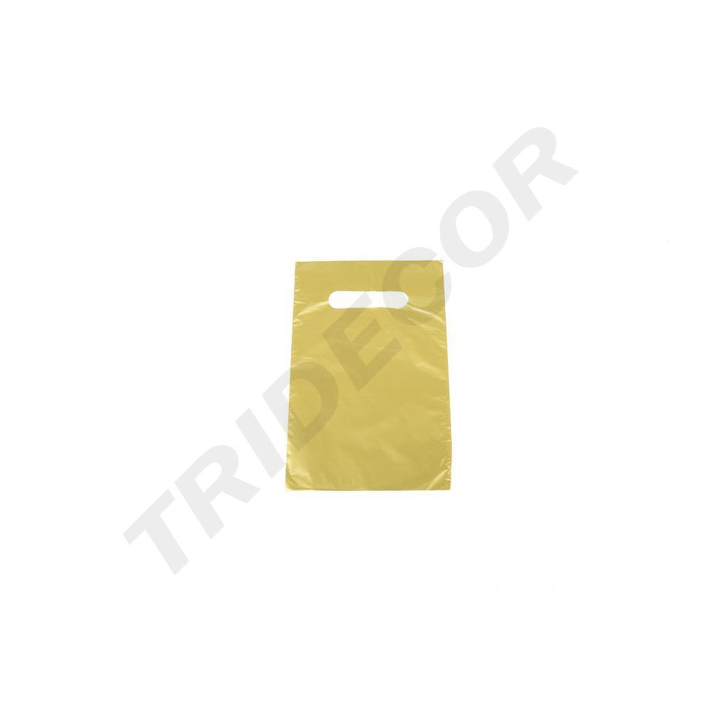 Golden bag with die-cut handle 16X25CM 100 units