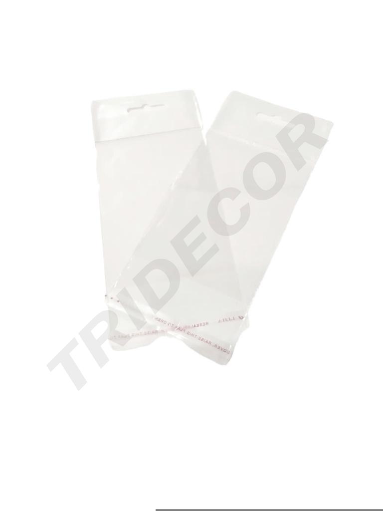 Sobre Transparente Adhesiva 8.2X16.5+4cm 100/Paq