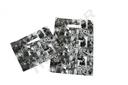 Pungi de plastic cu mânere decupate 35X45 cm în negru și alb - 100 de unități
