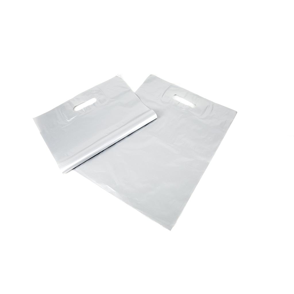 Die-Cut Handle Bags 50x60cm Silver 100/Bag 10 Bags/Box