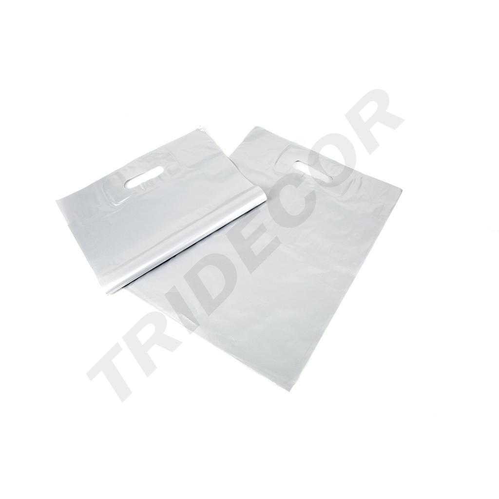 Taschen mit Stanzgriff 50x60cm Silber 100/Stück 10 Beutel/Karton